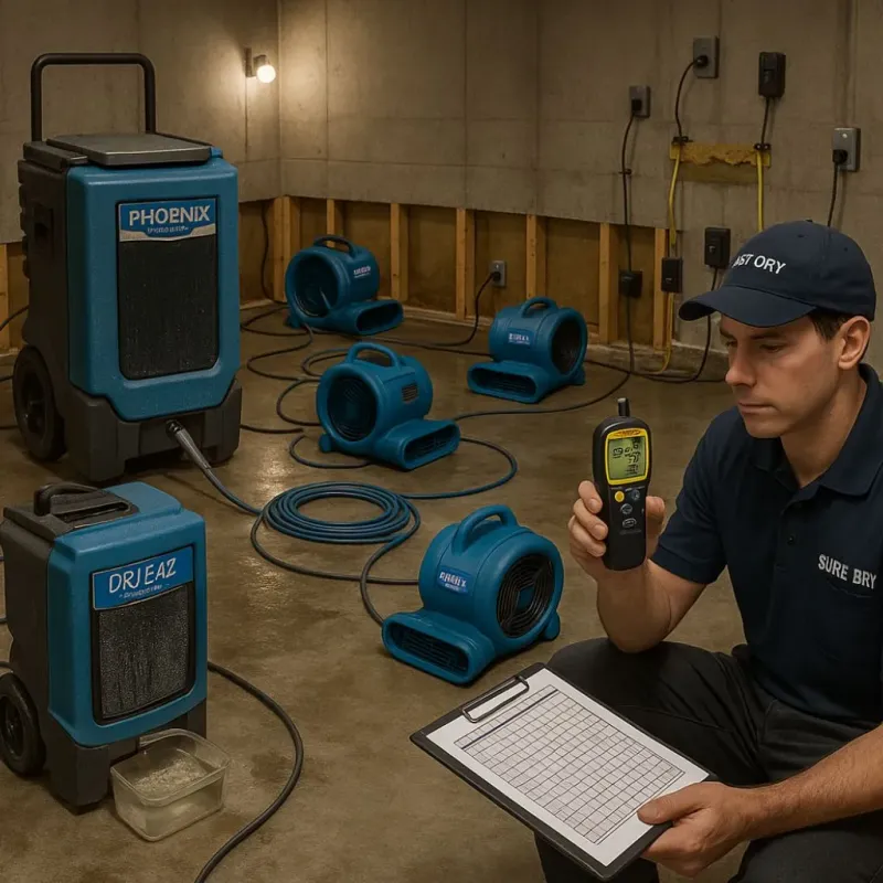 Structural Drying and Dehumidification process in La Jolla, CA